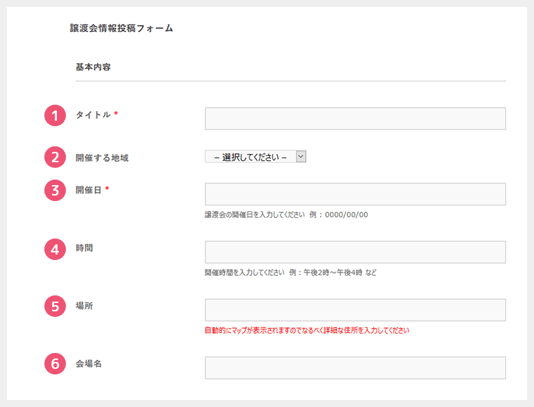 譲渡会情報-基本内容