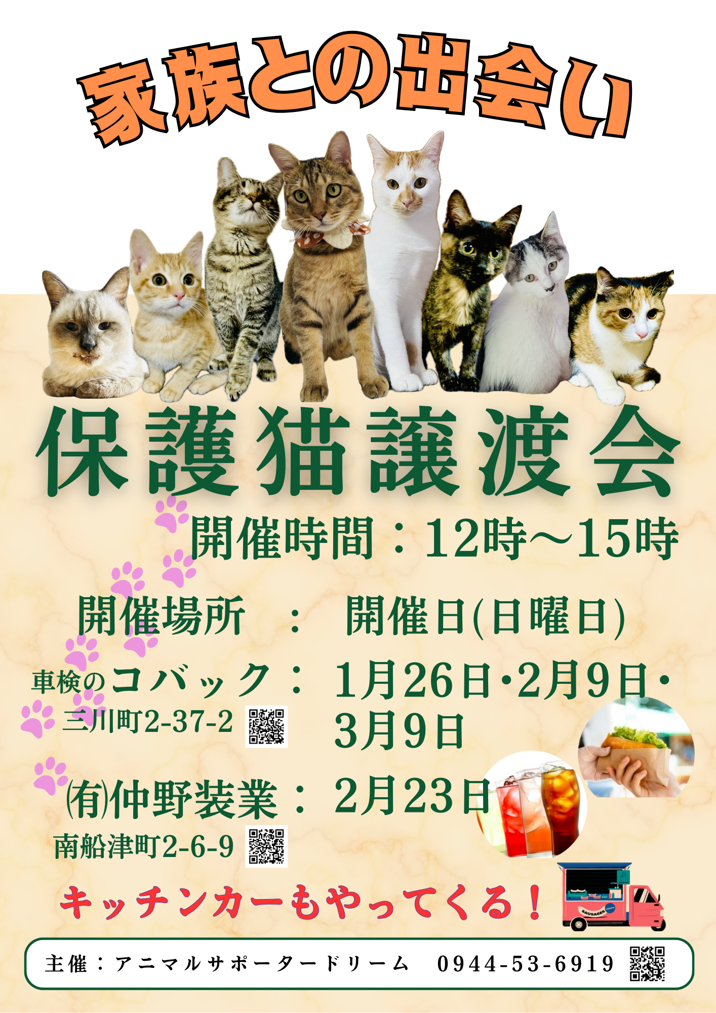 保護猫譲渡会in(有)仲野装業